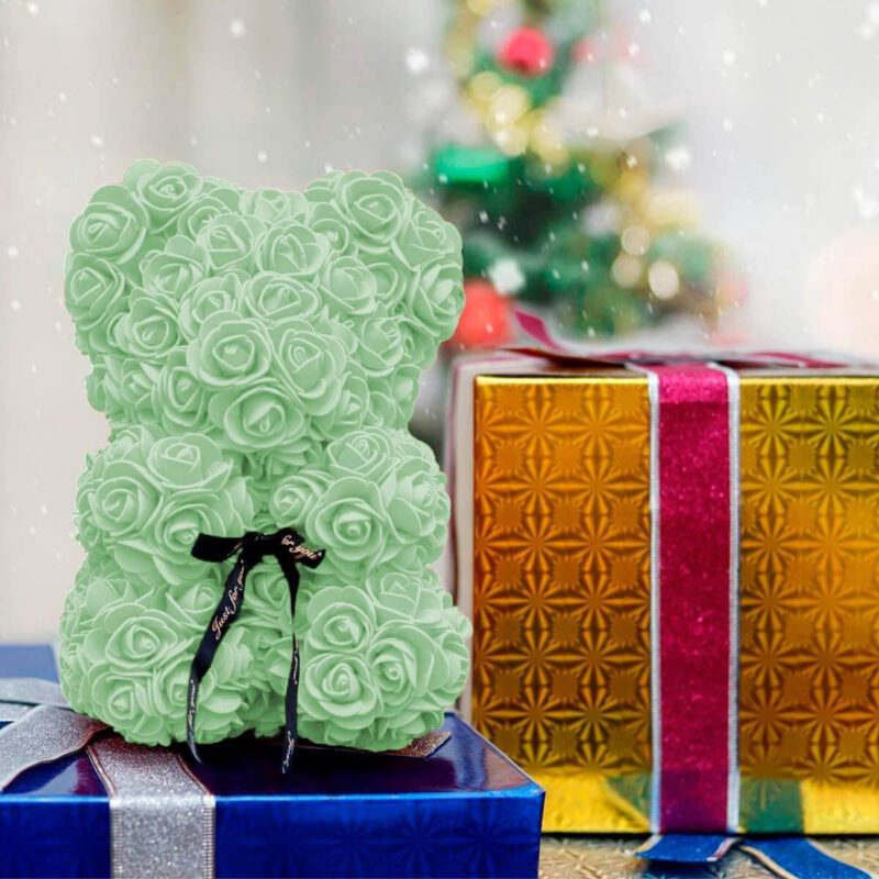 Mint Groen Rozen Beer 25 CM | Inclusief Giftbox ! - Afbeelding 5
