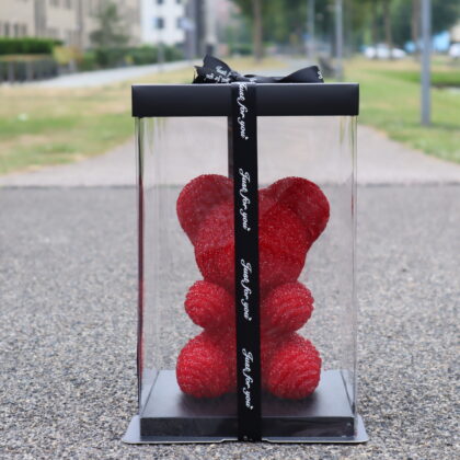 ZeyMem | Diamond Beer Incl. Gift Box | 25 cm | Rose Bear | Rood