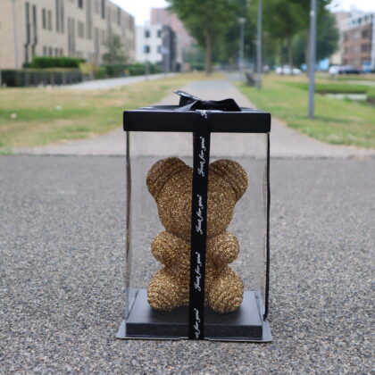 ZeyMem | Diamond Beer Incl. Gift Box | 25 cm | Rose Bear | Goud